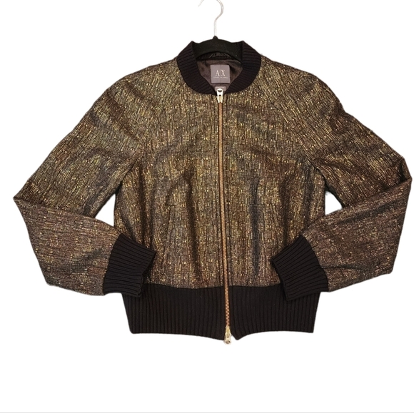 Armani Exchange wool blend gold metallic jacket - Picture 12 of 17
